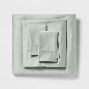 Threshold - California King 400 Thread Count Solid Performance Sage